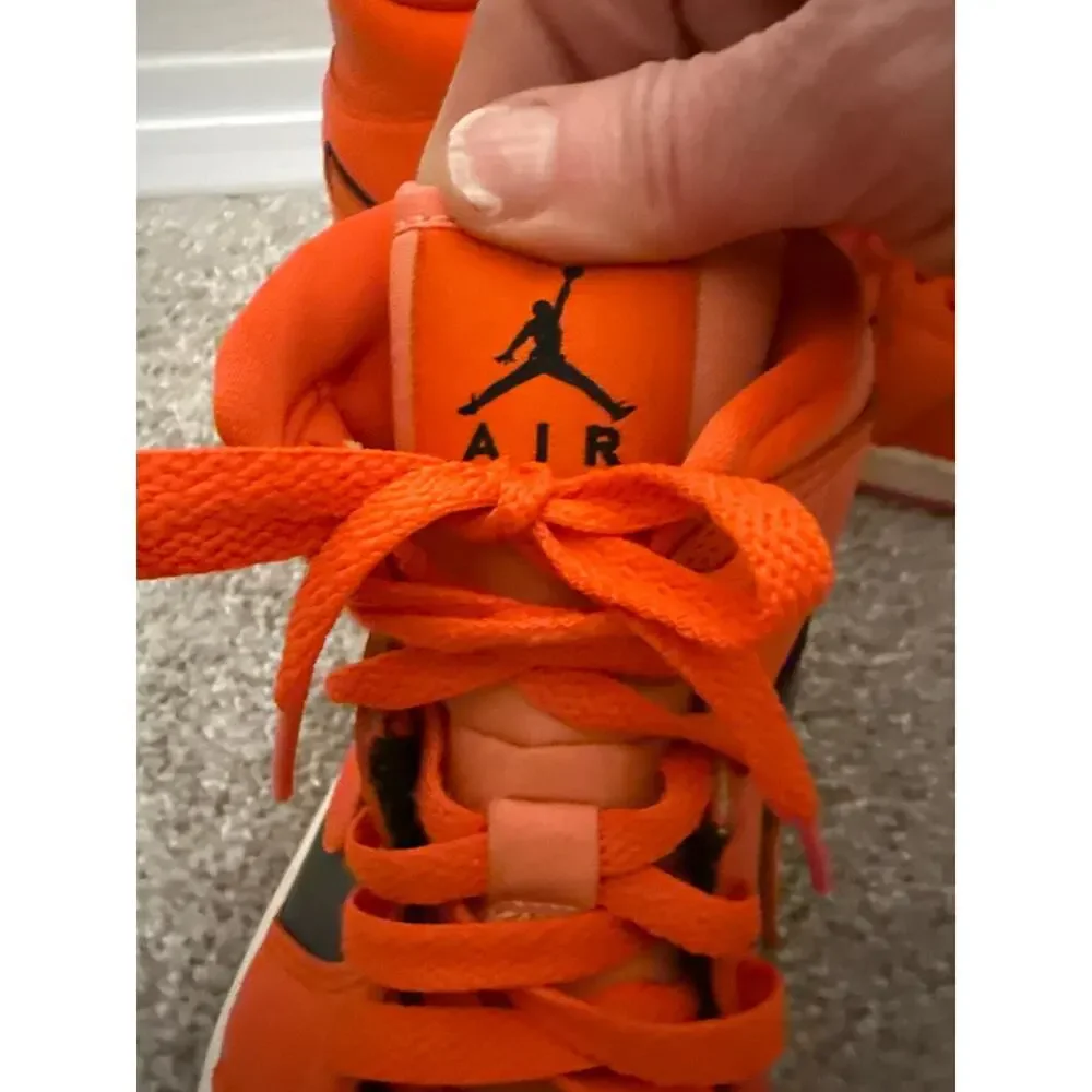 Nike Air Jordan 1 Mid SE 'Rush Orange' Women's Midtop Sneaker, sz 9.5 - Picture 4 of 8